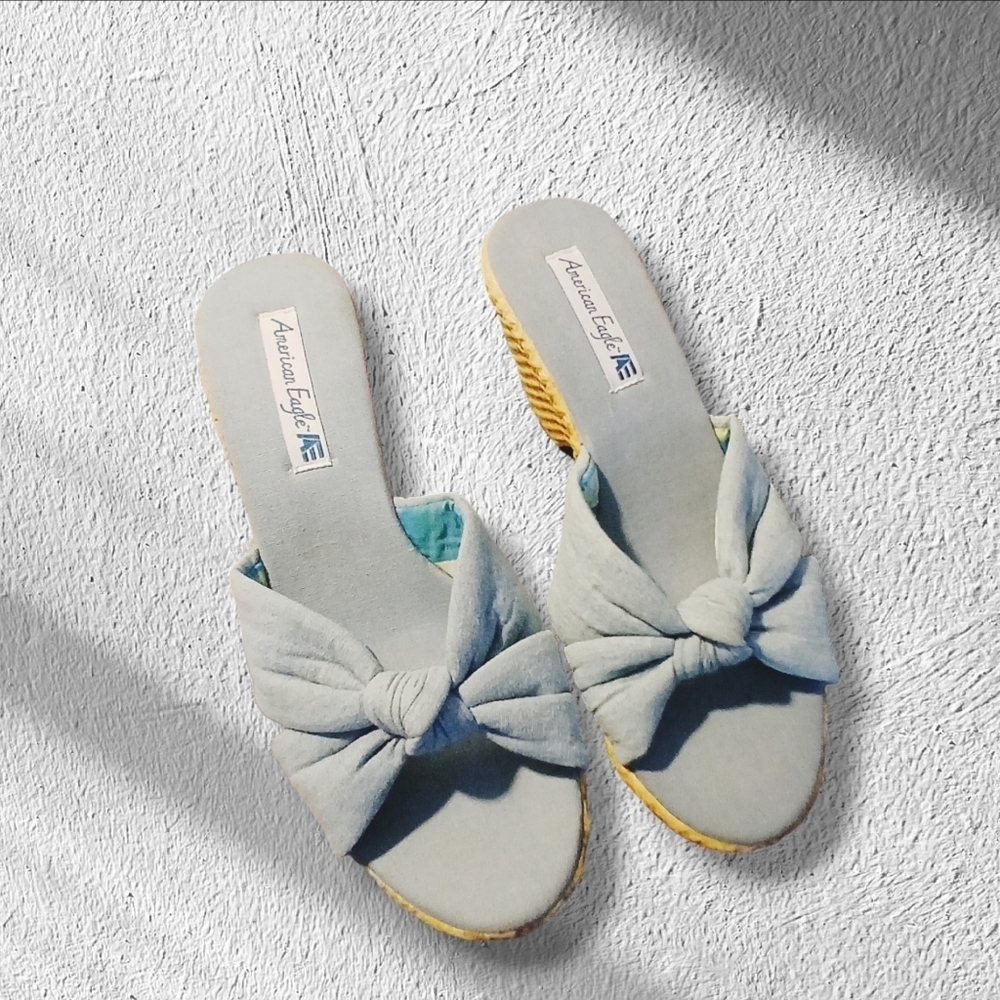 AMERICAN Eagle Wedge Sandals with 3.5" Heels.
